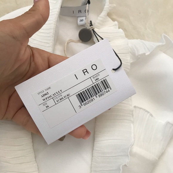 IRO Ruffled plissé gauze-trimmed crepe skirt - Picture 6 of 8